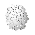 Orsina Tufa Pebble Mirror – Round Silver Bevelled Wall Art Decor