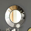 Orsina Clavier Round Wall Mirror – Modern Black Geometric Frame