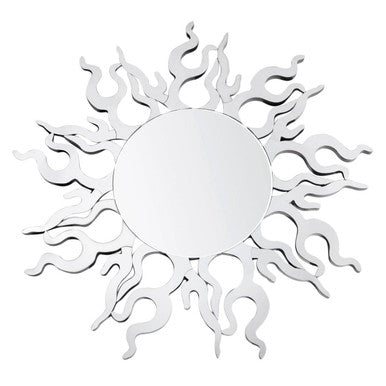 Orsina Sol Sunburst Wall Mirror – Silver Round Decorative Mirror