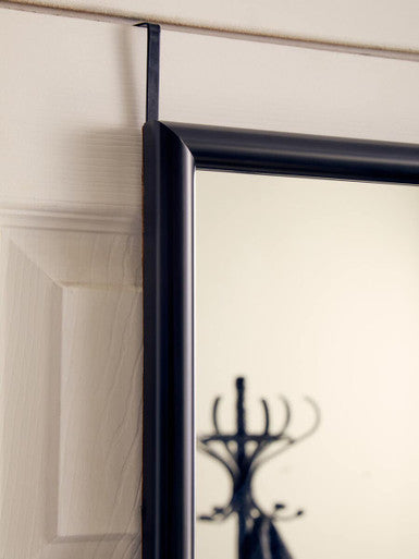 Orsina Mize Over Door Mirror – Full Length Black Plastic Frame