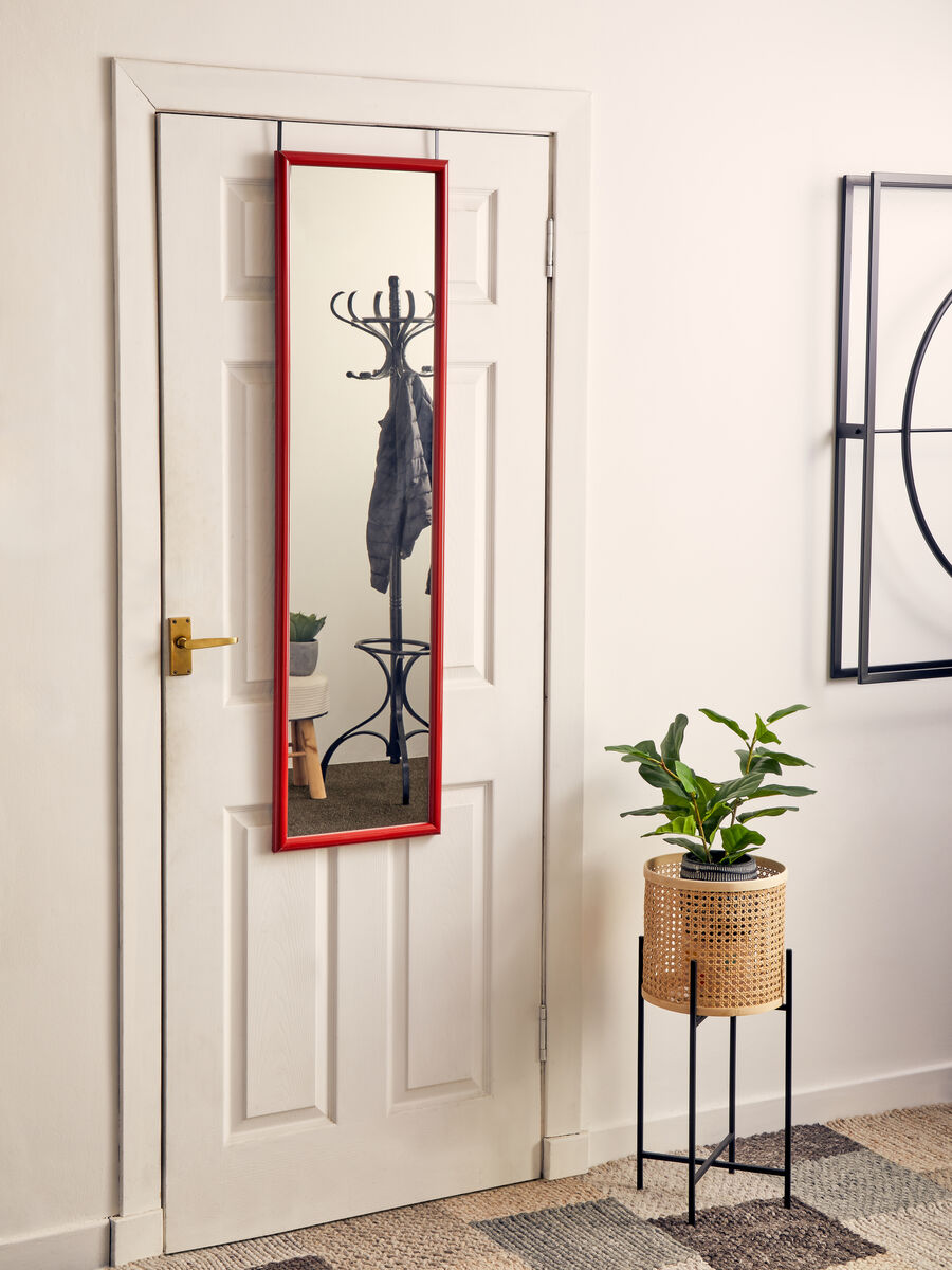 Orsina Over Door Mirror – Full Length Red Plastic Frame Mirror