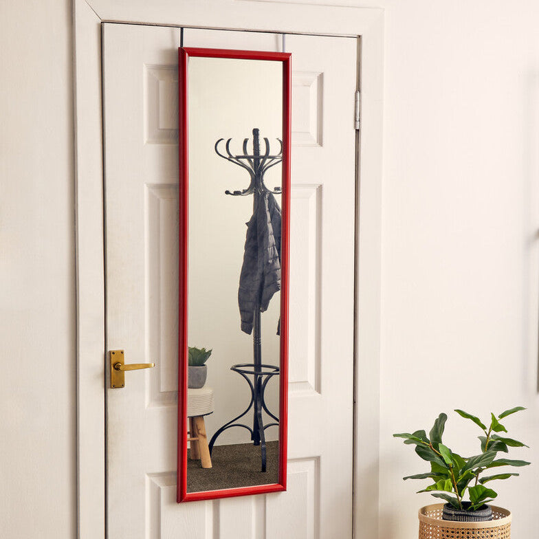 Orsina Over Door Mirror – Full Length Red Plastic Frame Mirror
