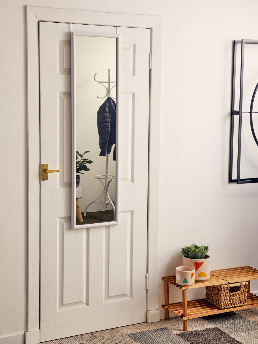 Orsina Full-Length Over Door Mirror | White Plastic Frame – 120cm