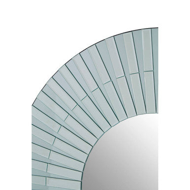 Orsina Anson Round Wall Mirror – Silver Flared Frame Bevelled Glass