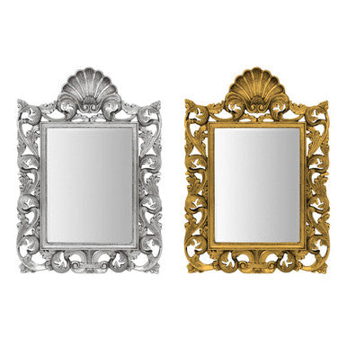 Orsina Corelli Silver Wall Mirror – Baroque Rectangular Polyresin Frame