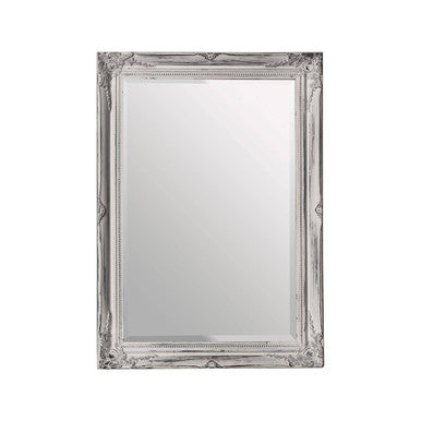 Orsina Brussels Distressed White Wall Mirror | Regency Wood Frame
