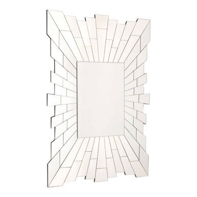 Orsina Glitzy Rectangular Wall Mirror – Silver Mosaic Tile Frame