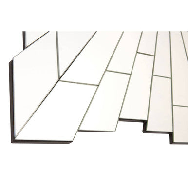 Orsina Glitzy Rectangular Wall Mirror – Silver Mosaic Tile Frame