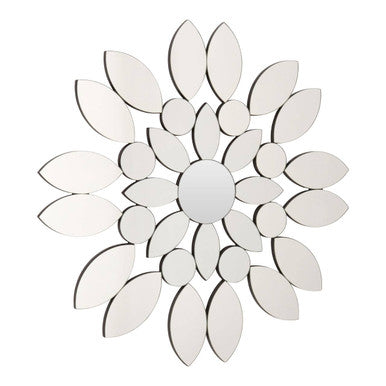 Orsina Blossom Wall Mirror – Floral Silver Sculptural Accent Mirror