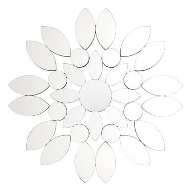 Orsina Blossom Wall Mirror – Floral Silver Sculptural Accent Mirror