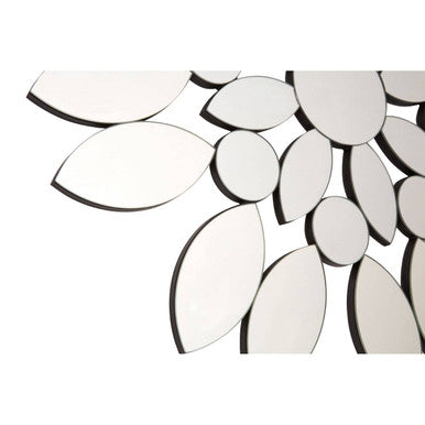 Orsina Blossom Wall Mirror – Floral Silver Sculptural Accent Mirror