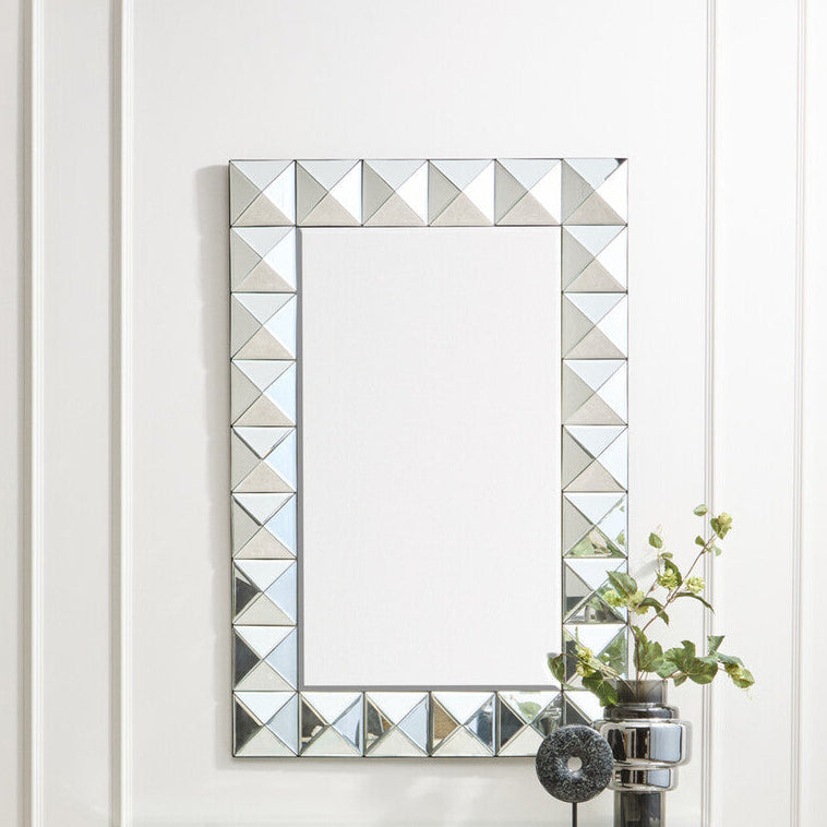 Orsina Lidia 3D Effect Rectangular Wall Mirror | Bevelled Glass Decor