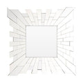 Orsina Glitzy Square Wall Mirror – Silver Mosaic Tiled Frame Decor