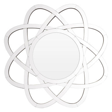 Orsina Globular Wall Mirror – Silver Bevelled Halo Decorative Mirror