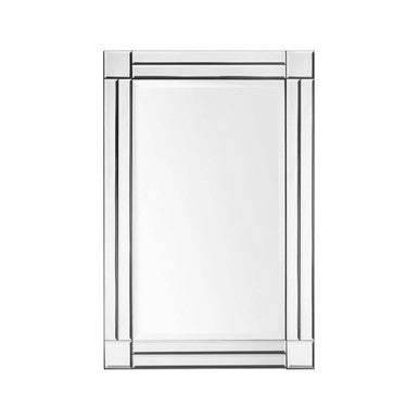Orsina Deymonte Bevelled Edge Wall Mirror – Modern Rectangular Silver