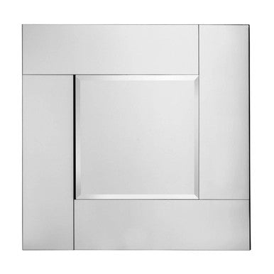 Orsina Avelene Square Wall Mirror – Silver Bevelled Glass Decor