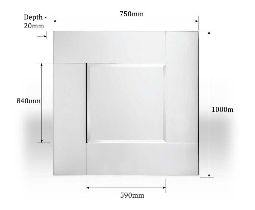 Orsina Avelene Square Wall Mirror – Silver Bevelled Glass Decor