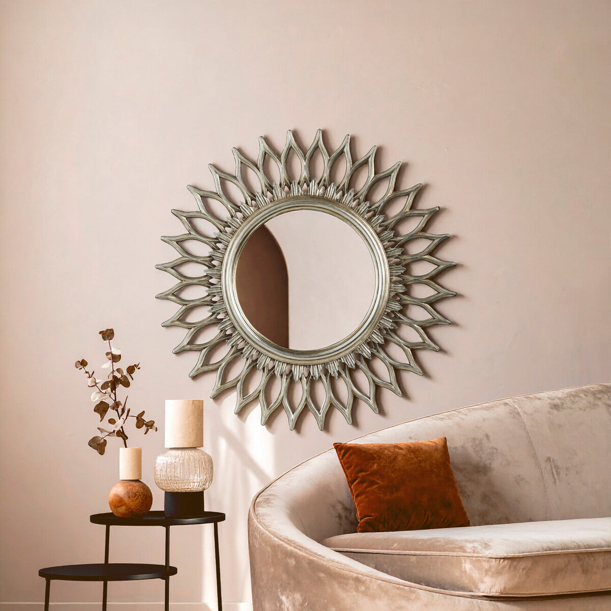 Orsina Styro Wall Mirror – Champagne Gold Bevelled Polyresin Frame