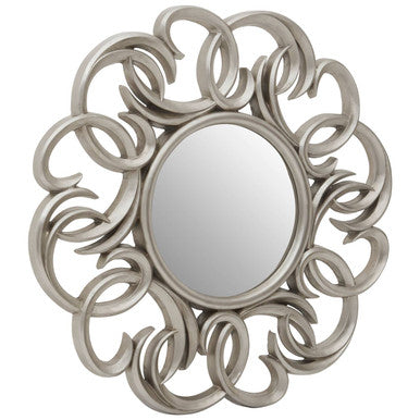 Orsina Adelere Silver Swirl Wall Mirror – Sculptural Decorative Mirror