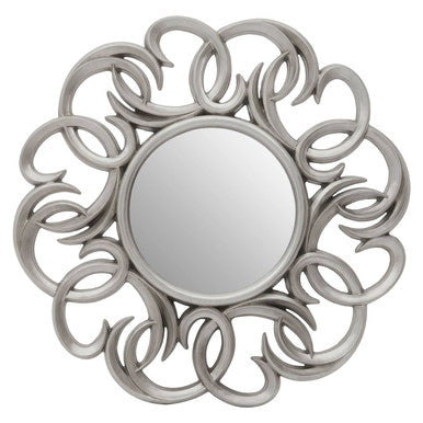 Orsina Adelere Silver Swirl Wall Mirror – Sculptural Decorative Mirror