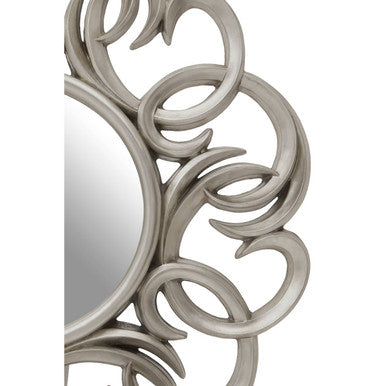 Orsina Adelere Silver Swirl Wall Mirror – Sculptural Decorative Mirror