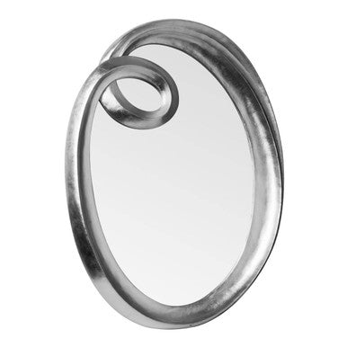 Orsina Zenya Silver Wall Mirror – Modern Sculptural Swirl Design