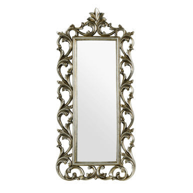Orsina Adelere Champagne Wall Mirror – Carved Polyresin Rectangular Frame