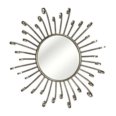 Orsina Cissell Sunburst Wall Mirror – Silver Metal Spoke Style Decor