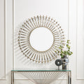 Orsina Cissell Round Wall Mirror – Gold Spoke Frame Sunburst Decor