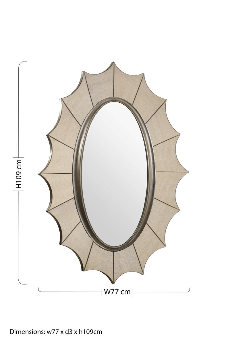 Orsina Lexina Gold Wall Mirror – Rectangular Grooved Frame Decor