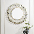 Orsina Cissell Gold Wall Mirror – Sculptural Mirrored Disc Detail