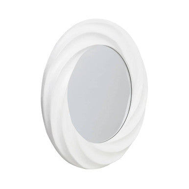 Orsina Matisse White Wall Mirror – Round Modern Coastal Mirror