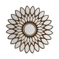 Orsina Lyra Bronze Round Wall Mirror – Floral Sculptural Design