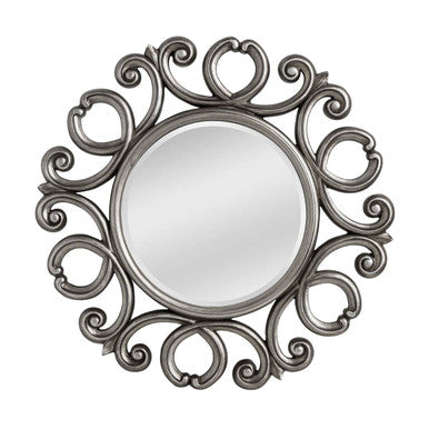 Orsina Adelere Round Wall Mirror – Silver Finish Bevelled Glass
