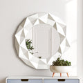 Orsina Stockholm Round Wall Mirror – White High Gloss Polyresin