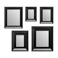 Orsina Judkins Black Frame 5-Piece Wall Mirror Set for Gallery Walls