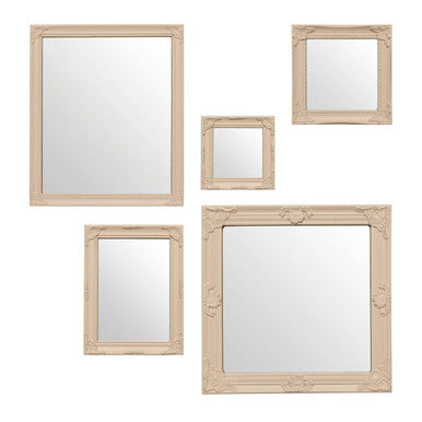 Orsina Brussels Baroque Mirrors - Set of 5 Ornate Cream Wall Decor