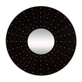 Orsina Sloane Round Wall Mirror – Black Engineered Wood Modern Decor