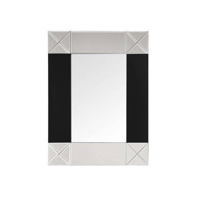 Orsina Boulevard Small Wall Mirror – Black Bevelled Geometric Frame