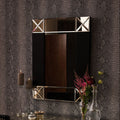 Orsina Boulevard Small Wall Mirror – Black Bevelled Geometric Frame