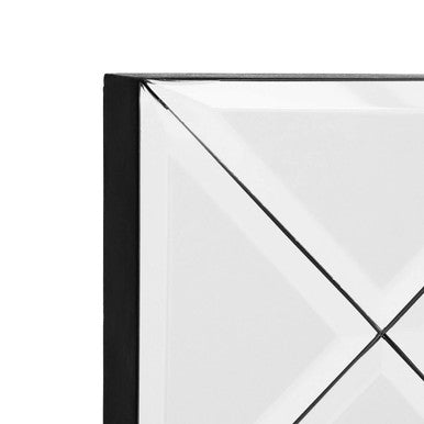 Orsina Boulevard Small Wall Mirror – Black Bevelled Geometric Frame