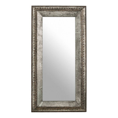 Orsina Elementary Antique Grey Wall Mirror – Full-Length Scrollwork