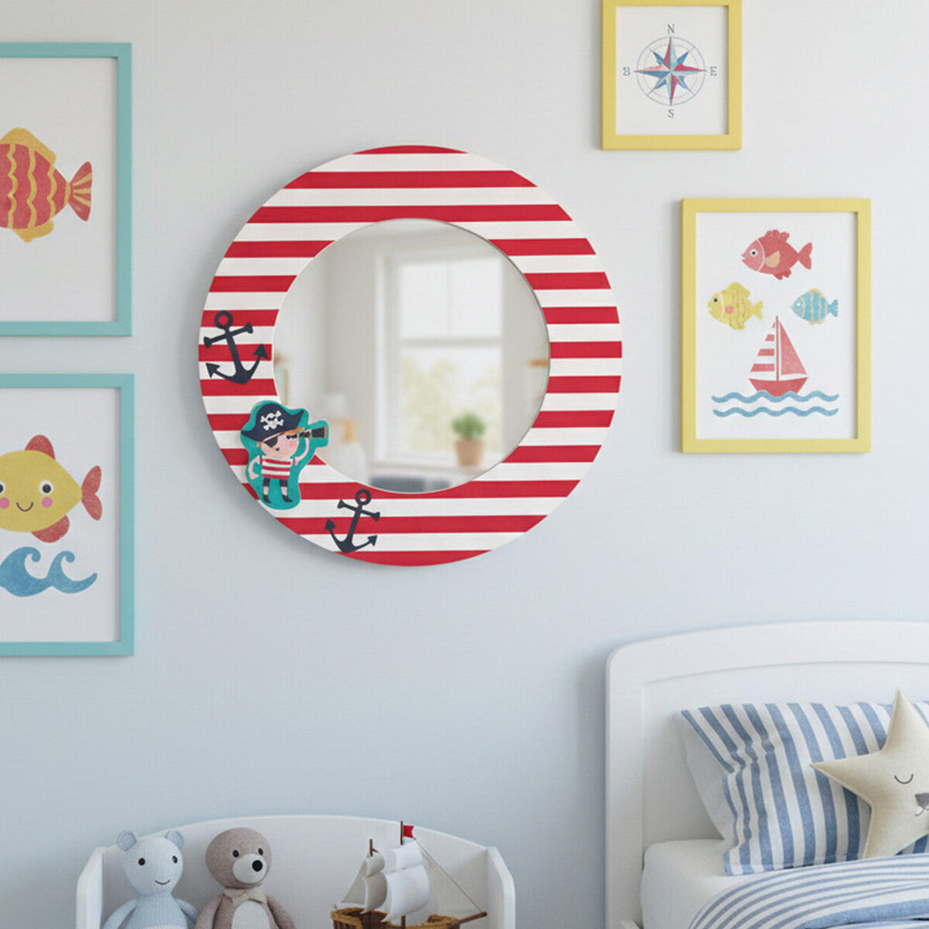 Orsina Pirate Mirror – Nautical Kids Wall Decor with Anchor Details