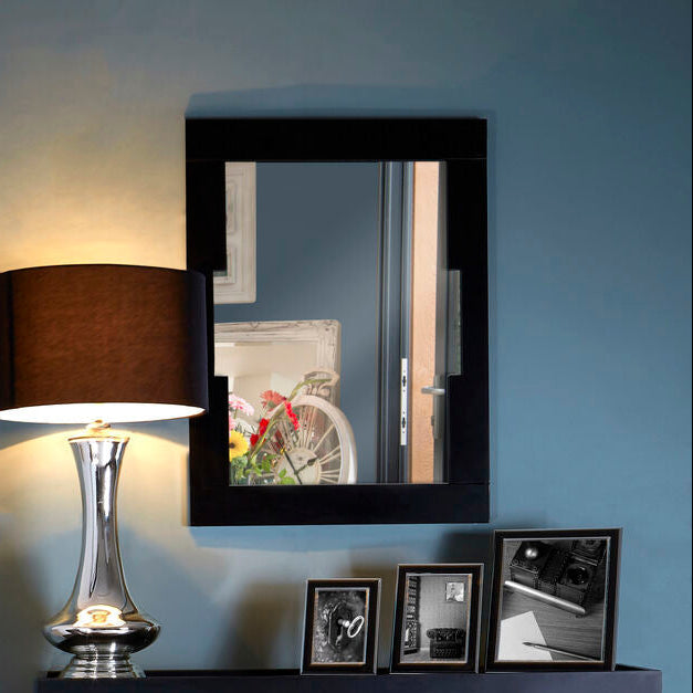 Orsina Osaka Wall Mirror – Black Rectangular Geometric Modern Mirror