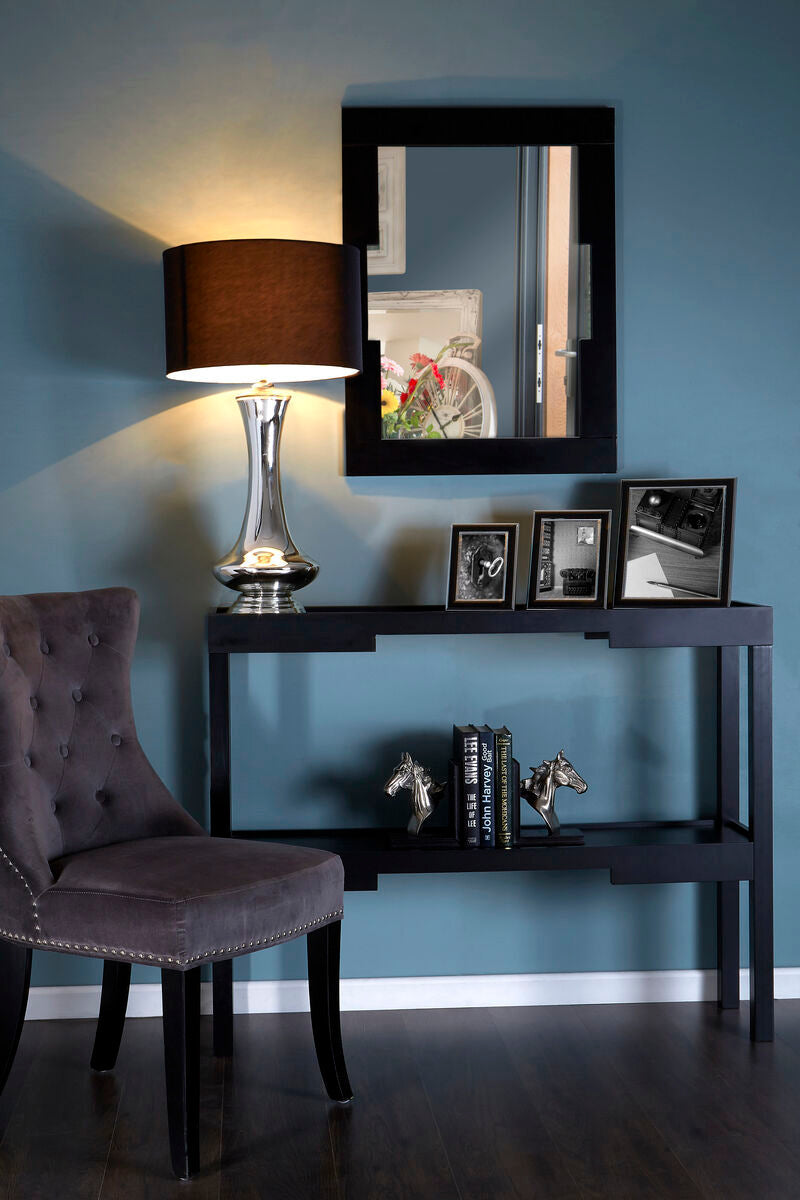Orsina Osaka Wall Mirror – Black Rectangular Geometric Modern Mirror