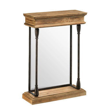 Orsina Tribeca Rectangular Wall Mirror – Fir Wood and Black Metal