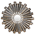 Orsina Tribeca Silver Sunburst Wall Mirror – Distressed Iron Frame