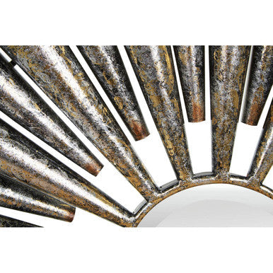 Orsina Tribeca Silver Sunburst Wall Mirror – Distressed Iron Frame