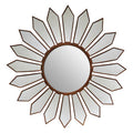 Orsina Verona Petal Round Wall Mirror – Antique Gold Metal Frame