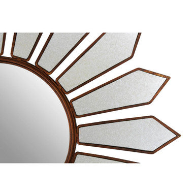 Orsina Verona Petal Round Wall Mirror – Antique Gold Metal Frame